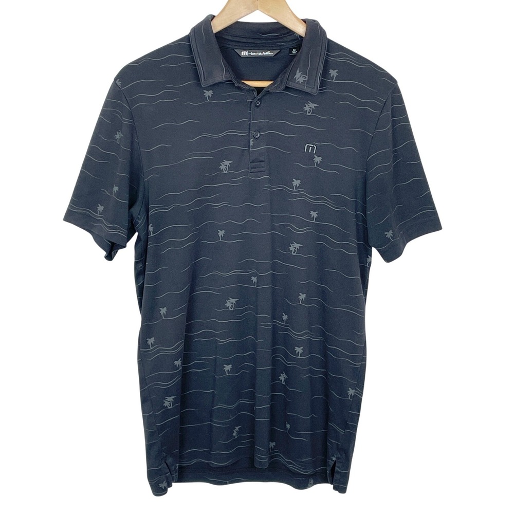 Travis Mathew Tropical Wave Golf Polo Shirt Men M Resortwear Athleisure Preppy